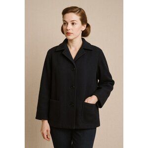 L.L. Bean Vintage Wool Peacoat Women’s Small | Classic Navy Swing Coat | Made in